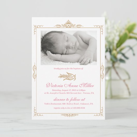 Baby Baptism Invitation Kaart (Staand voorkant)