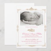 Baby Baptism Invitation Kaart (Voorkant / Achterkant)