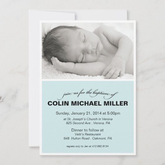 Baby Baptism Invitation Kaart (Voorkant)