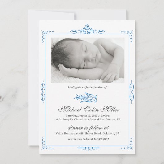 Baby Baptism Invitation Kaart (Voorkant)
