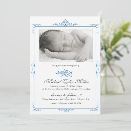 Baby Baptism Invitation Kaart (Staand voorkant)