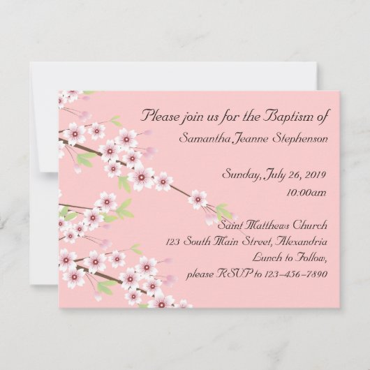 Baby Baptism Invitation Kaart (Voorkant)