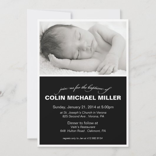 Baby Baptism Invitation Kaart (Voorkant)