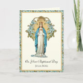 Baby Baptismal Christening Religieuze Maagd Mary Kaart (Voorkant)