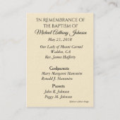 Baby Baptismal gedenken Angel Prayer Heilige Kaart Visitekaartje (Achterkant)