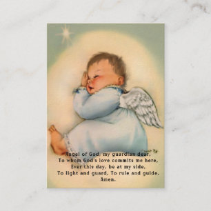 Baby Baptismal gedenken Angel Prayer Heilige Kaart Visitekaartje