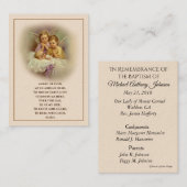 Baby Baptismal gedenken Angels Heilige Kaart Visitekaartje (Voorkant / Achterkant)