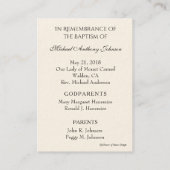 Baby Baptismal Herdenking Angel Prayer Visitekaartje (Achterkant)