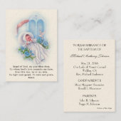 Baby Baptismal Herdenking Angel Prayer Visitekaartje (Voorkant / Achterkant)