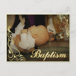 Baby Baptisme Gold Decor and Typography Overlay Aankondigingskaart