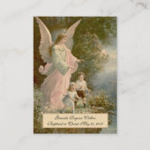 Baby Baptisme Herdenking Guardian Angel Heilige Ka Visitekaartje (Voorkant)
