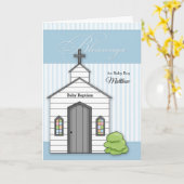 Baby Baptisme in blauw voor jongens met kapel Kaart (Gele Bloem)