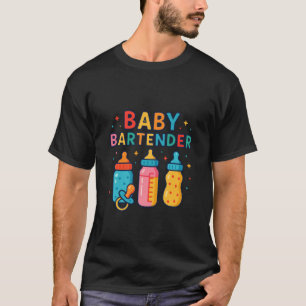 Baby Barman Melkfles Grappige Nieuwe Moeder Moeder T-shirt