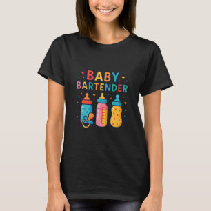 Baby Barman Melkflesje Grappige Nieuwe Moeder Moed T-shirt