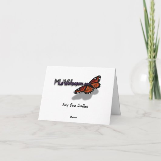 Baby Barn Swallows Bedankkaart (Achterkant)