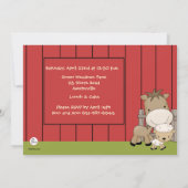 Baby Barnyard Buddies Birthday Party Invitation Kaart (Achterkant)