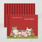 Baby Barnyard Buddies Hartelijk dank Bedankkaart (Voorkant / Achterkant)