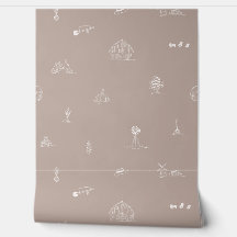 Baby Barnyard Minimalistisch behang