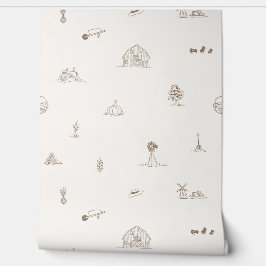 Baby Barnyard Minimalistisch behang