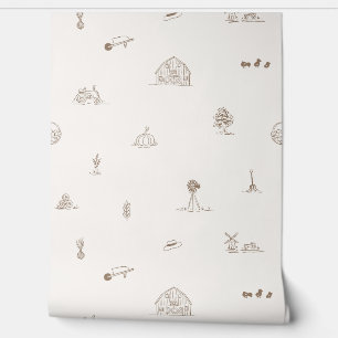 Baby Barnyard Minimalistisch behang