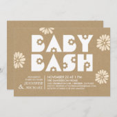 Baby Bash | Baby Shower Invitations Kraft Paper v1 Kaart (Voorkant / Achterkant)