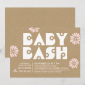 Baby Bash | Baby Shower Invitations Kraft Paper v2 Kaart (Voorkant / Achterkant)