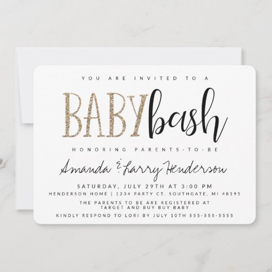 Baby Bash, Couples Baby shower Invitation Kaart (Voorkant)