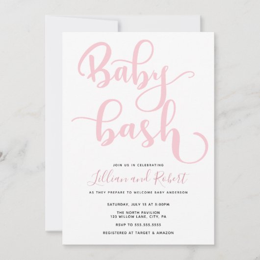 Baby Bash Couples Baby shower Kaart (Voorkant)