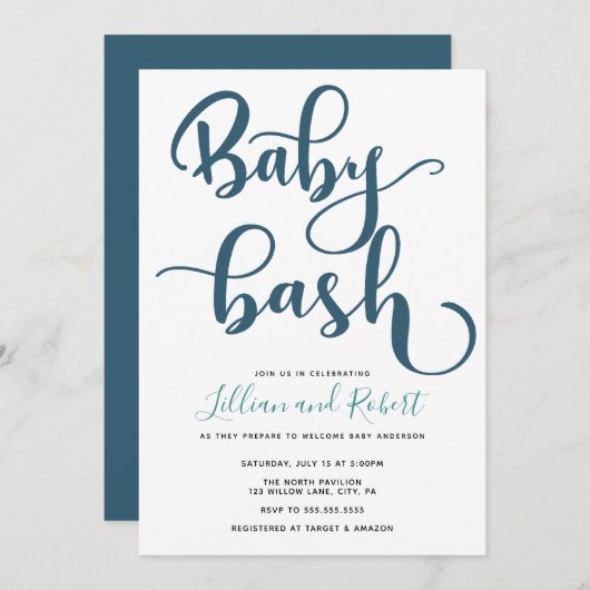 Baby Bash Couples Baby shower Kaart (Voorkant / Achterkant)