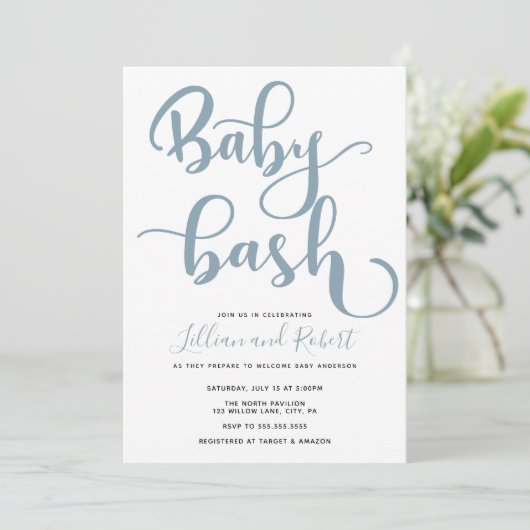 Baby Bash Couples Baby shower Kaart (Staand voorkant)