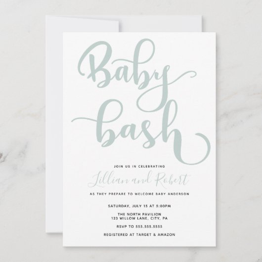 Baby Bash Couples Baby shower Kaart (Voorkant)
