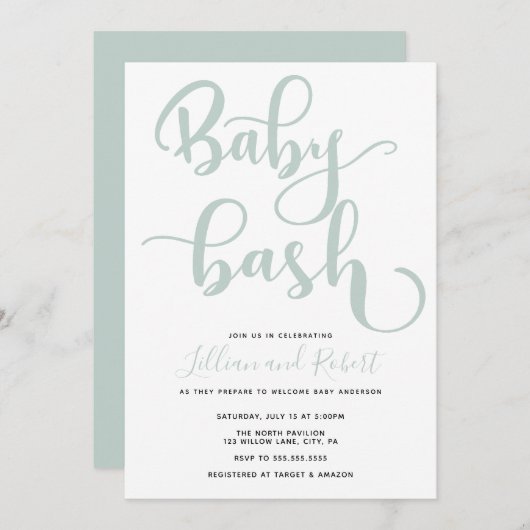 Baby Bash Couples Baby shower Kaart (Voorkant / Achterkant)
