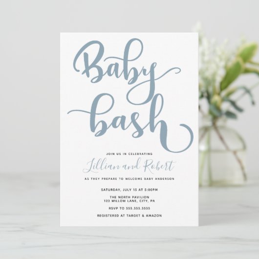 Baby Bash Couples Baby shower Kaart (Staand voorkant)