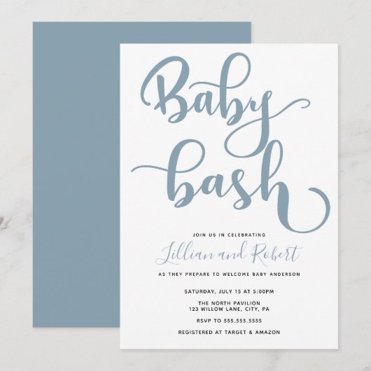Baby Bash Couples Baby shower Kaart (Voorkant / Achterkant)