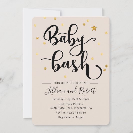 Baby Bash Koppels Baby shower uitnodiging (Voorkant)