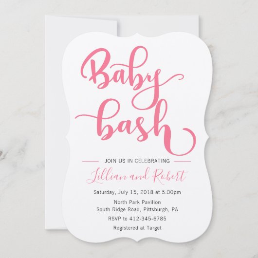 Baby Bash Koppels Baby shower voor Meisje Kaart (Voorkant)