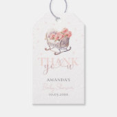 Baby Basket Floral Elegant Baby shower Cadeaulabel (Voorkant)
