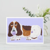 Baby Basset Hound Kaart (Staand voorkant)