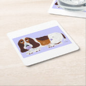 Baby Basset Hound Kartonnen Onderzetters (Schuin)