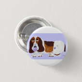 Baby Basset Hound  Ronde Button 3,2 Cm (Voorkant /achterkant)