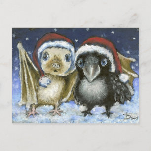 Baby Bat en Raven Feestdagenkaart