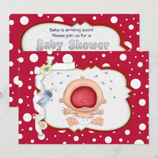 Baby Bawling Funny Neutral Baby shower Kaart (Voorkant / Achterkant)