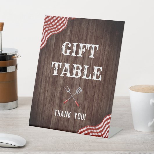 Baby BBQ Baby shower Cadeauseteken Reclamebord Met Voetstuk (Insitu)