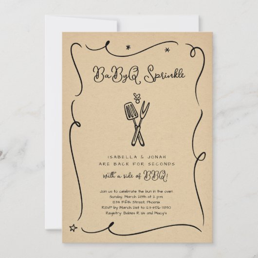 Baby BBQ BaByQ Strooibiljet Kaart (Voorkant)