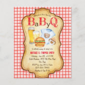 Baby BBQ barbecue budget baby shower uitnodiging (Voorkant)