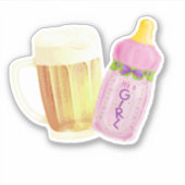 Baby BBQ en Bier | Zomer buitendouche thema Sticker (Voorkant)