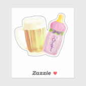 Baby BBQ en Bier | Zomer buitendouche thema Sticker (Vel)