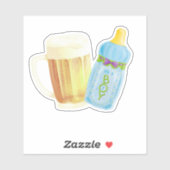 Baby BBQ en Bier | Zomer buitendouche thema Sticker (Vel)