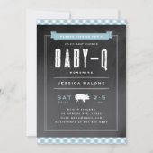 Baby BBQ Gingham co-ed baby shower Kaart (Voorkant)