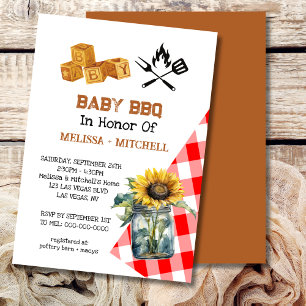 Baby BBQ Koppels Baby shower Thema Uitnodiging